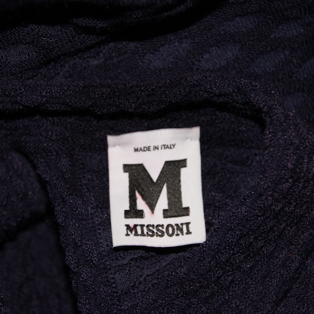 M MISSONI Eggplant Honeycomb Knit Sleeveless Dress - Picture 7 of 8